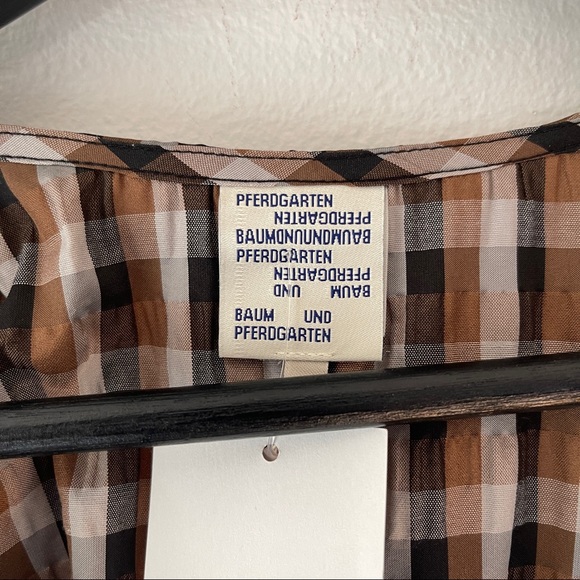 Baum und Pferdgarten Adalaine Checked Wrap Dress in Tabacco Gingham midi - Picture 9 of 16